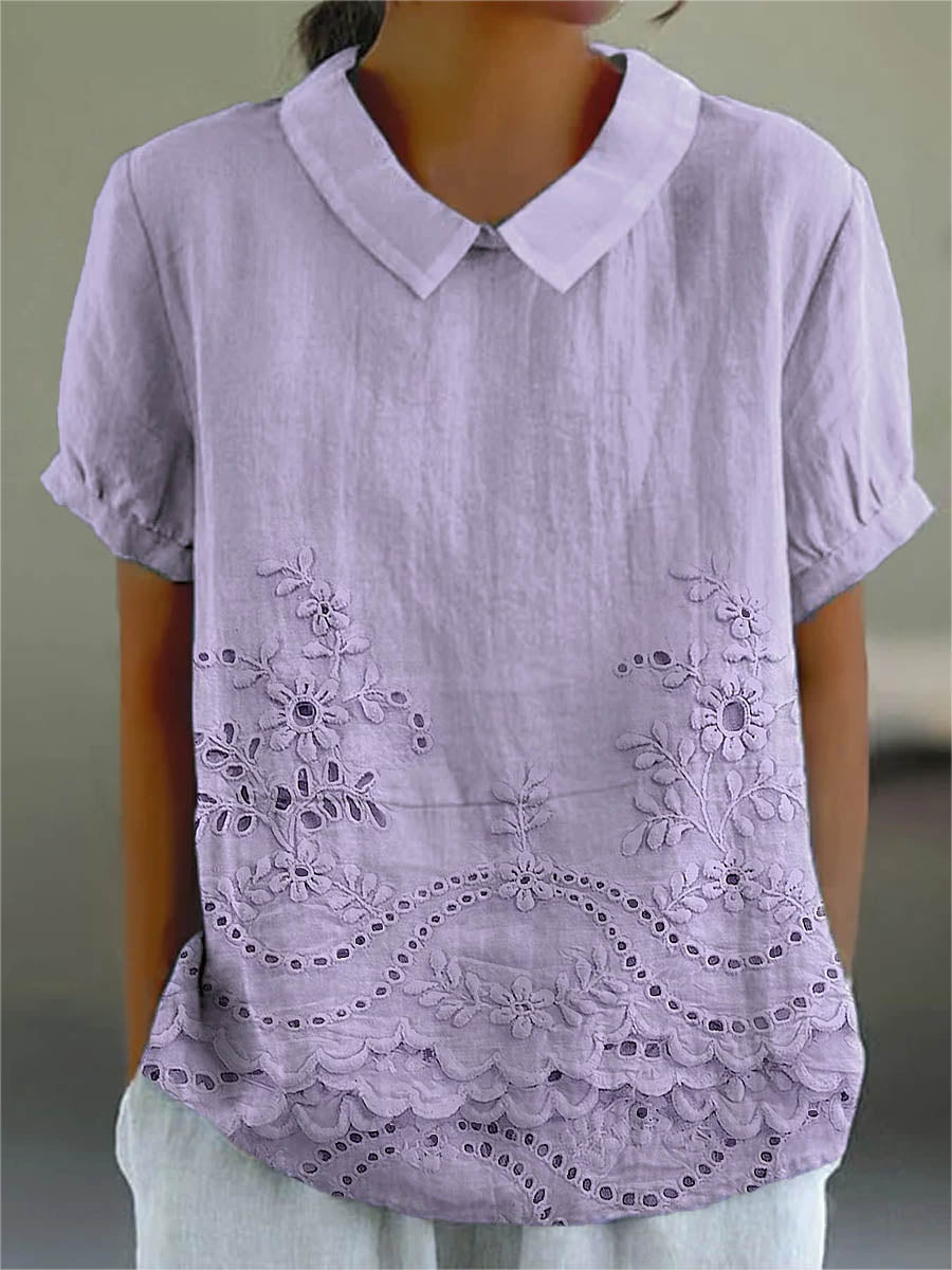 Lily | Floral Embroidered Shirt