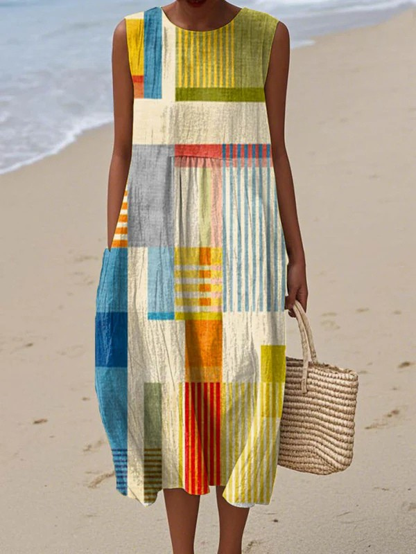 Evelyn | Colorblock Printed Dress