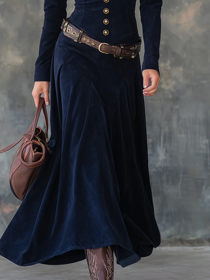 MILANA | Chic Suede-Texture Maxi Dress